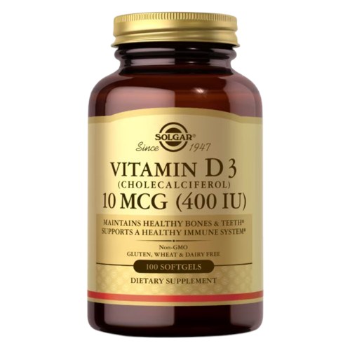SOLGAR Vitamin D3 (Cholecalciferol) 10 mcg (400 IU) (250 caps)