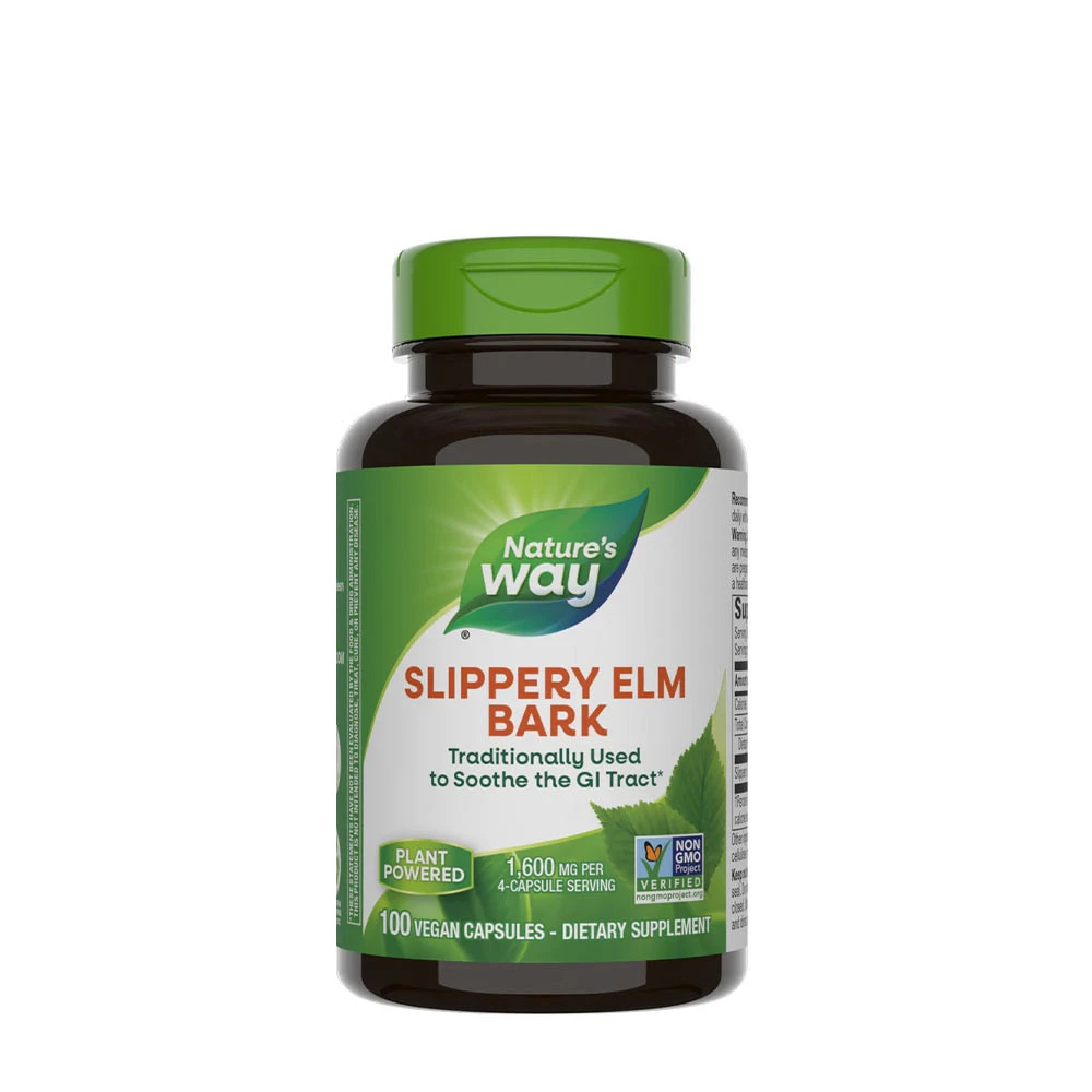 Natures Way Slippery Elm Bark (100 Capsules) - Eco Supplements CZ