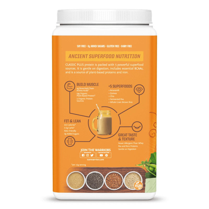 Sunwarrior - Protein Plus Organic Natural, prášek, 750 g - Obrázek 4