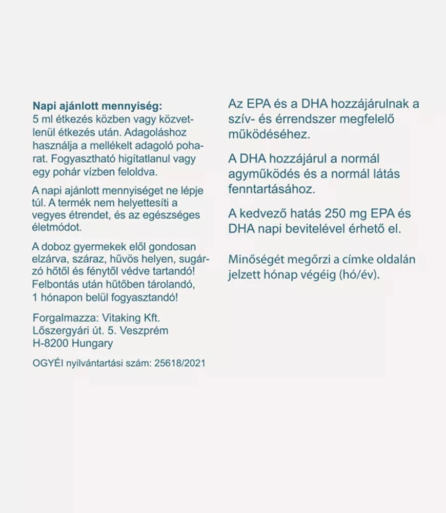 Vitaking - Vitaking tekuté Omega-3 2500 mg (150 ml) - Obrázek 3