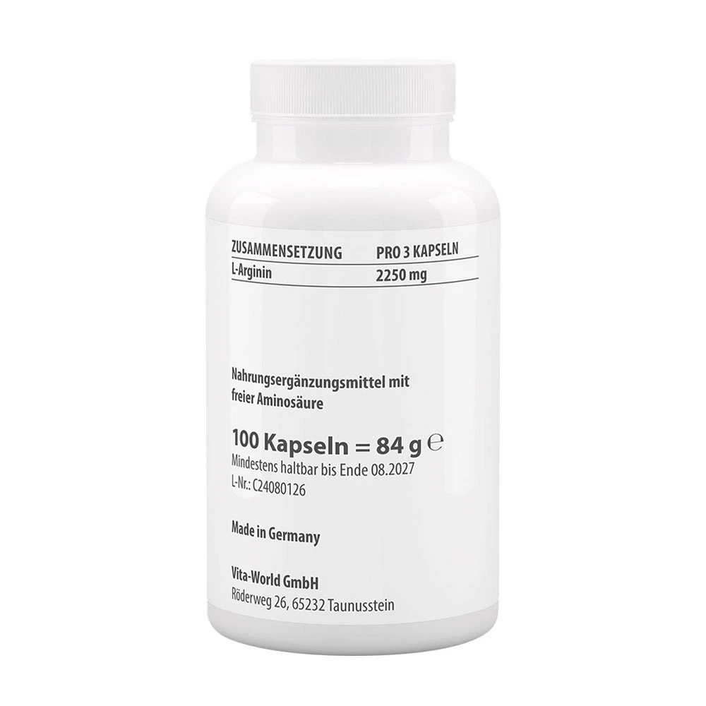 Vitaworld - L-arginin 750 mg (100 kapslí) - Obrázek 2