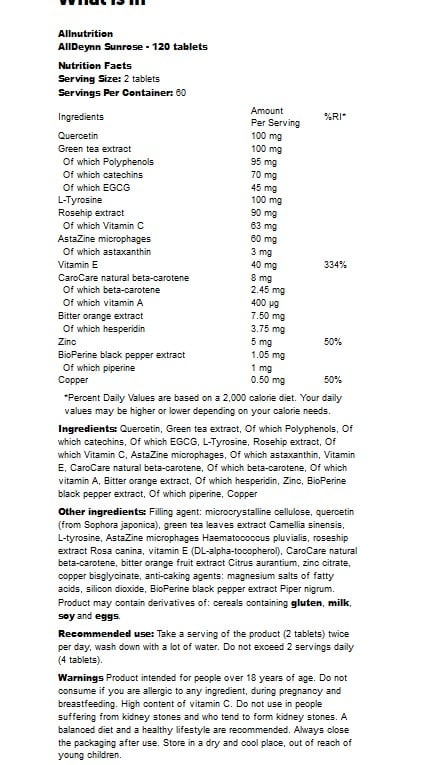 AllDeynn Sunrose - 120 tablet - Obrázek 2
