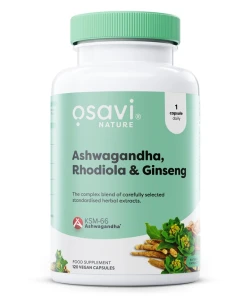Ashwagandha + Rhodiola & Ginseng - 120 vegan caps - Eco Supplements CZ