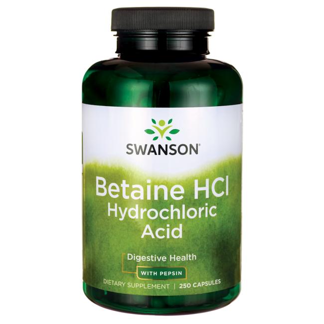Betaine HCl Hydrochloric Acid - 250 vcaps