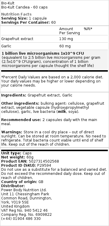 Bio-Kult Candea - 60 kapslí - Obrázek 2