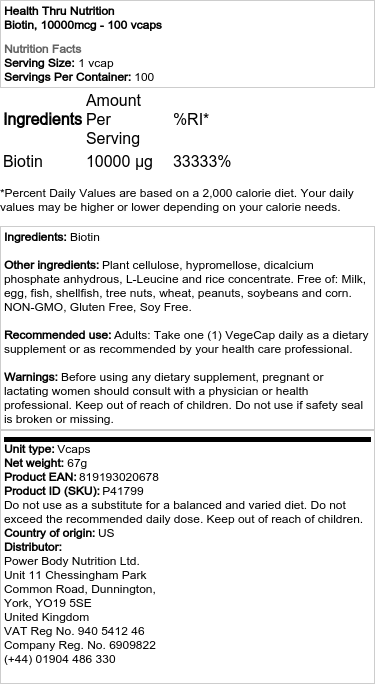 10000mcg - 100 hætteglas
