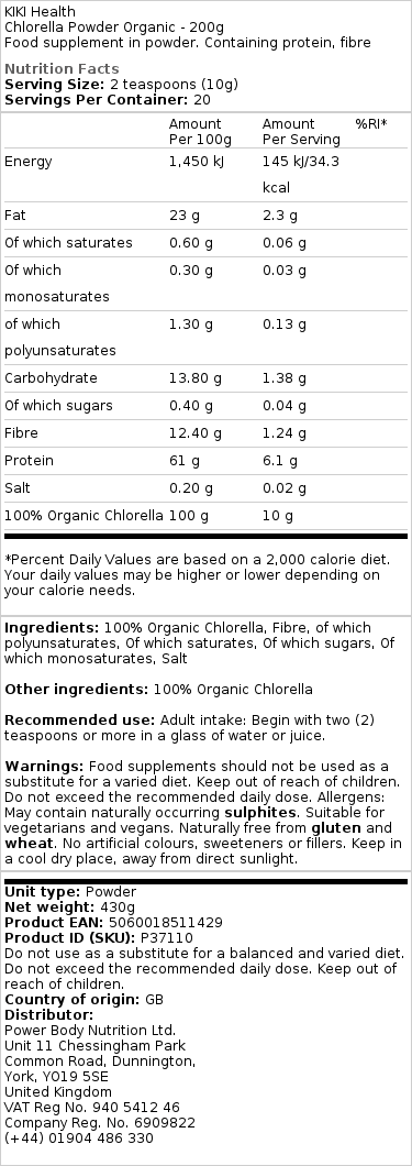 Chlorella prášek bio - 200g - Obrázek 2