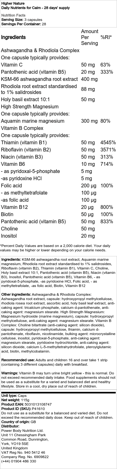 Denní dávka živin pro klid - zásoba na 28 dní - Obrázek 2