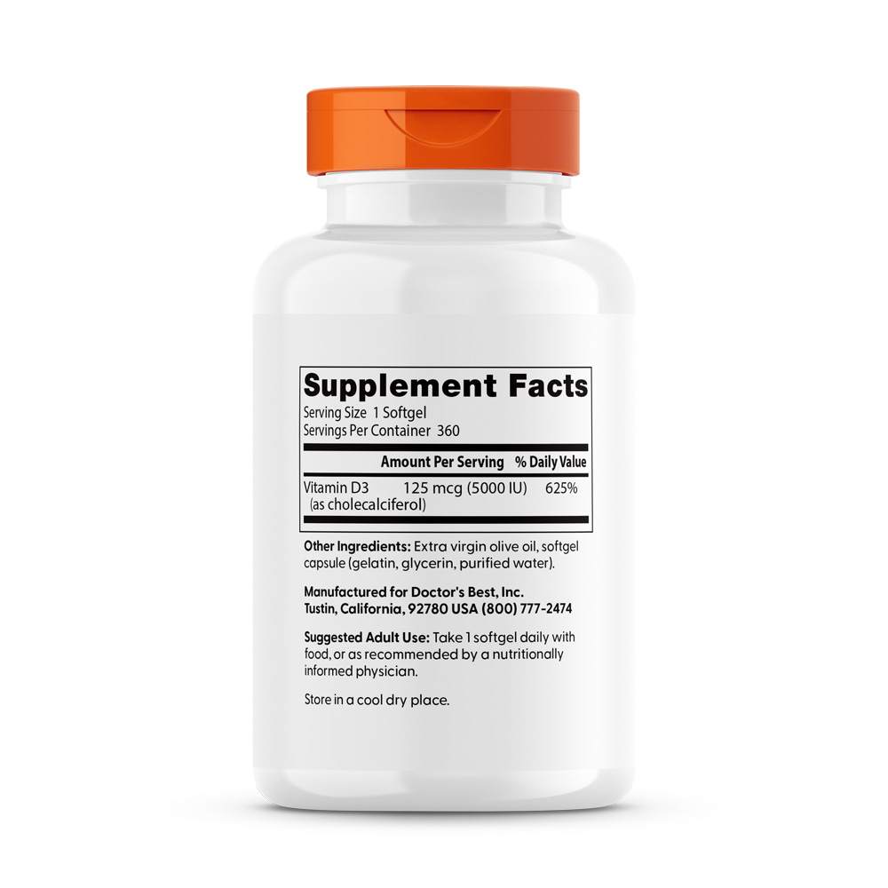 Vitamín D3, 5000 IU - 360 měkkých kapslí - Obrázek 5