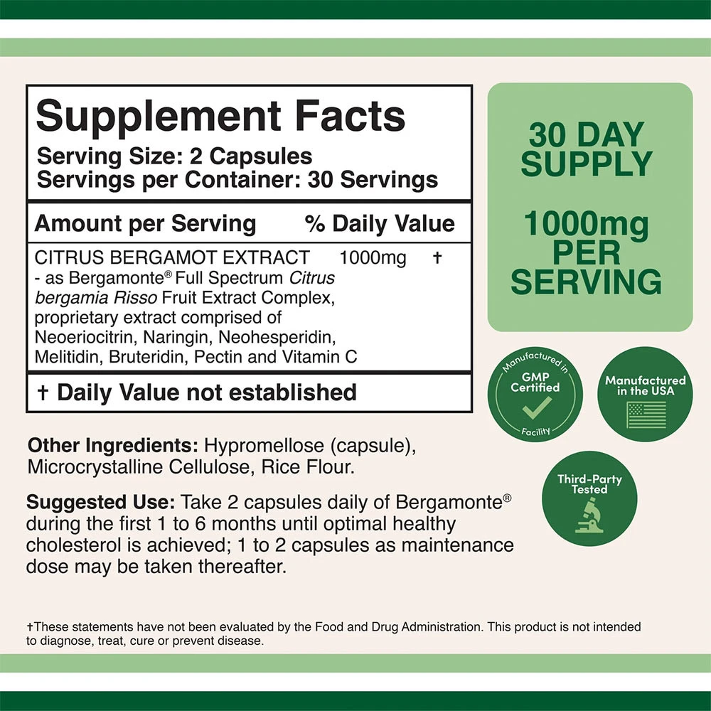 Double Wood Supplements - Extrakt z citrusového bergamotu (60 kapslí) - Obrázek 2