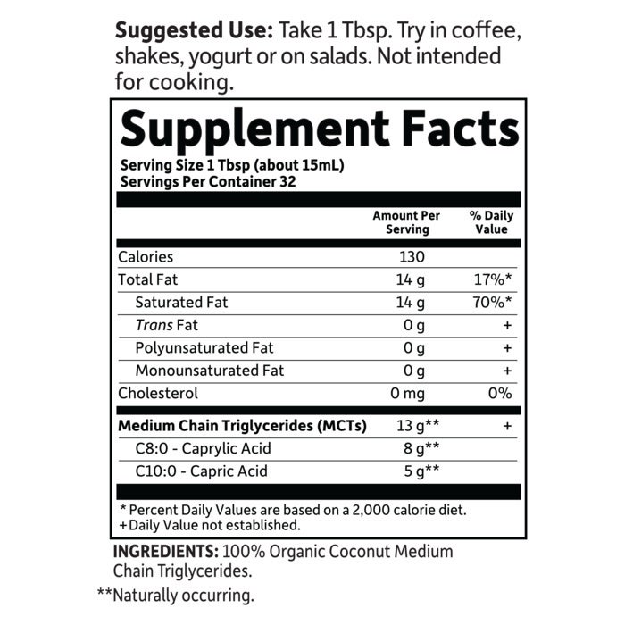 Dr. Formulated Organický olej MCT pro zdraví mozku - 946 ml - Obrázek 2