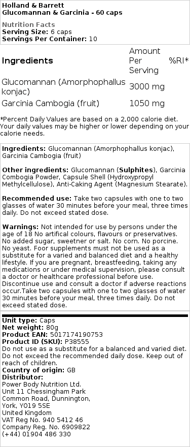 Glucomannan a Garcinie - 60 kapslí - Obrázek 2