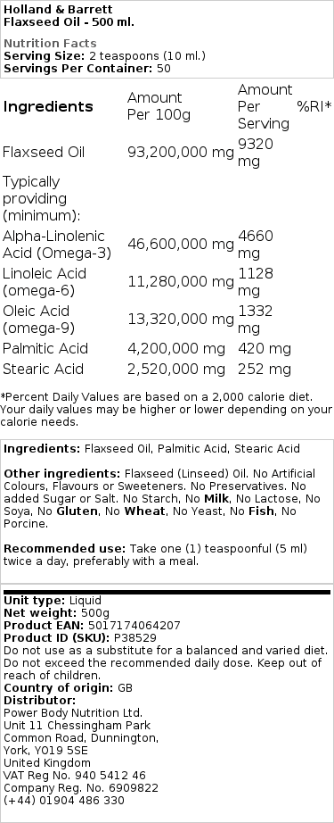 Lněný olej - 500 ml - Obrázek 2