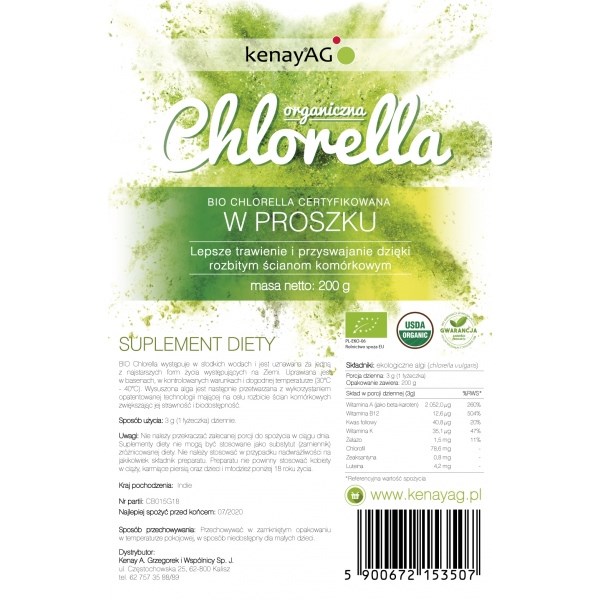 KENAY Chlorella Organic Powder (200 g / 7