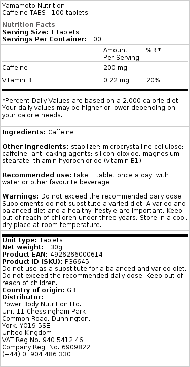 Kofeinové tablety - 100 ks - Obrázek 3