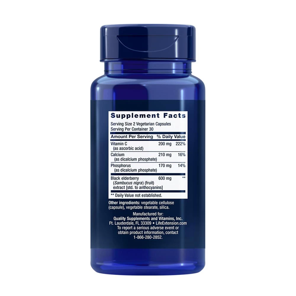 Černý bez + vitamin C - 60 veganských kapslí - Obrázek 2