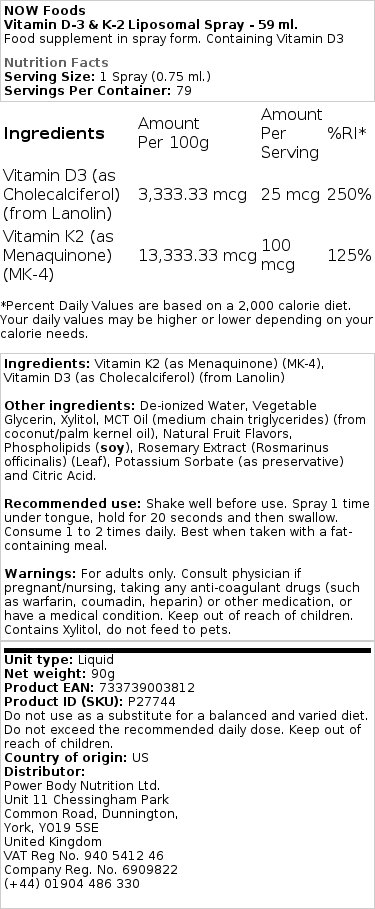 Liposomální vitamínový sprej D3 a K2 - 59 ml - Obrázek 2