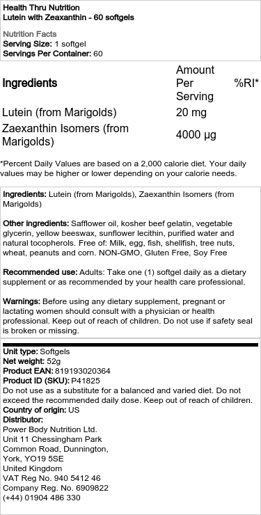 Lutein s zeaxanthinem - 180 měkkých kapslí - Obrázek 2