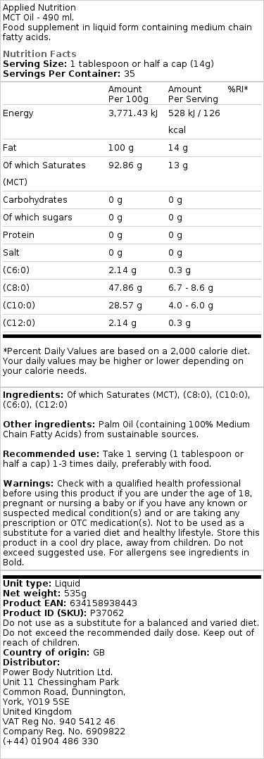 MCT olej - 490 ml - Obrázek 2