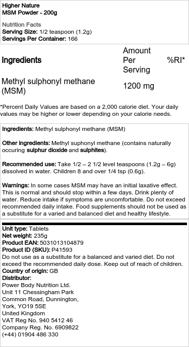MSM prášek - 200 g - Obrázek 2