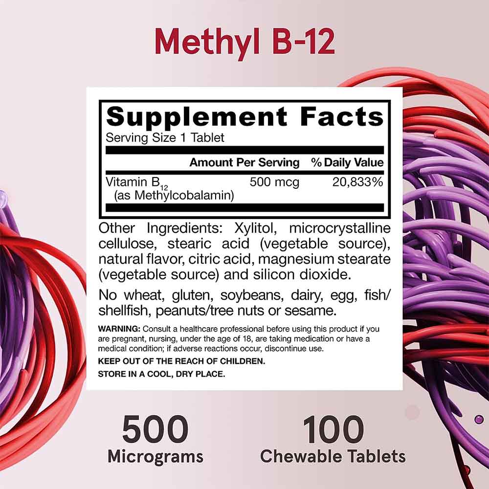 Methyl B-12, 500 mcg - 100 sání tablet - Obrázek 7