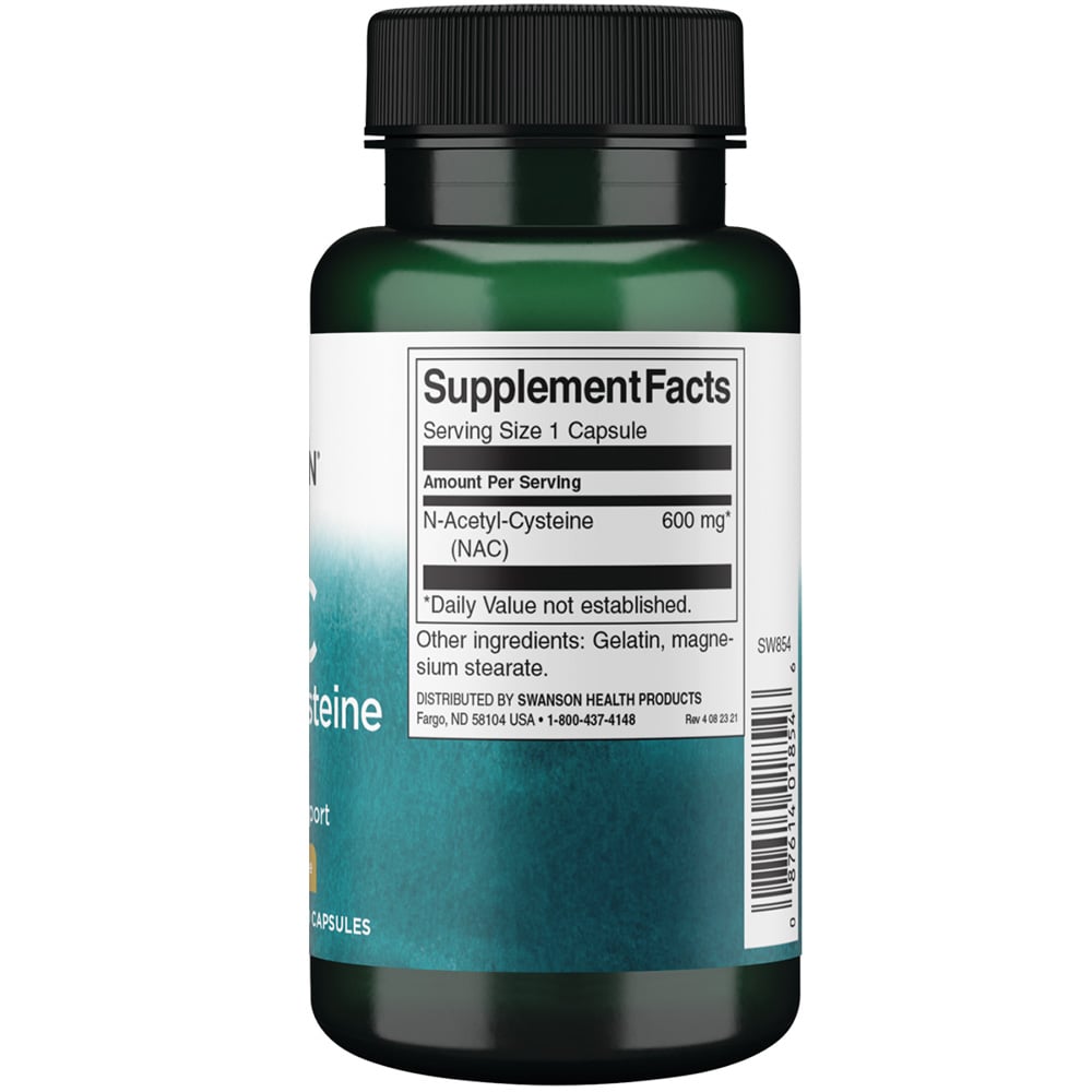 Swanson N-Acetyl Cysteine 600mg Kapsle 100 ks - Obrázek 3