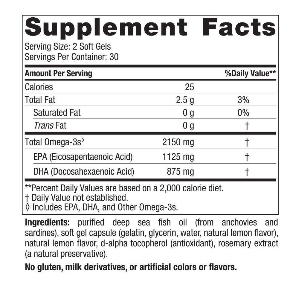 Ultimate Omega 2X, 2150 mg Citron - 60 měkkých kapslí - Obrázek 3