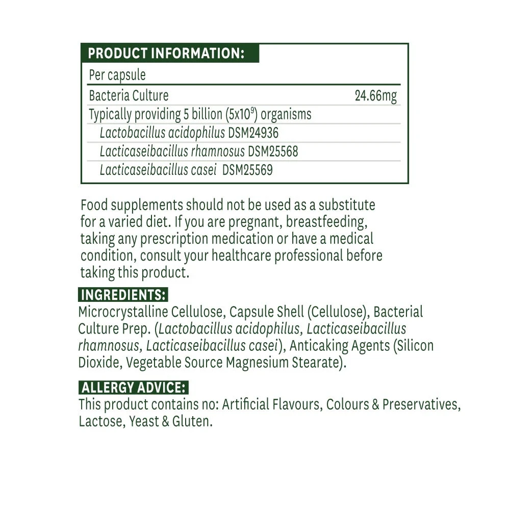 Natures Aid - Acidophilus 5 miliard (60 kapslí) - Obrázek 2