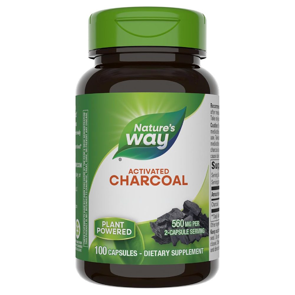 Natures Way Activated Charcoal 100 Kapsle - Obrázek 4