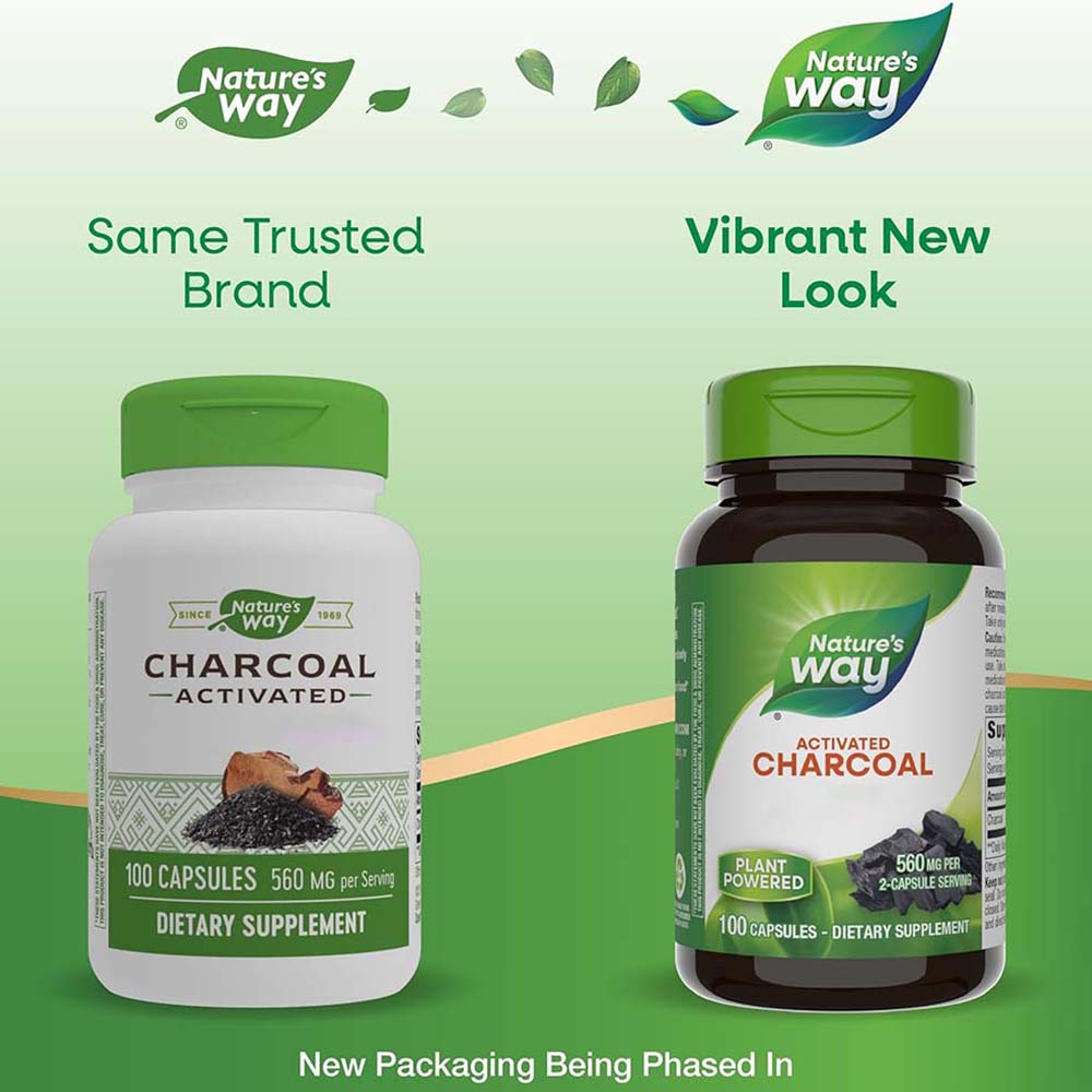 Natures Way Activated Charcoal 100 Kapsle - Obrázek 6
