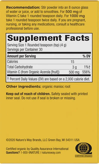 Nature's Way - Alive!® Směs nápoje s vitamínem C z ovocných zdrojů (120 g) - Obrázek 2