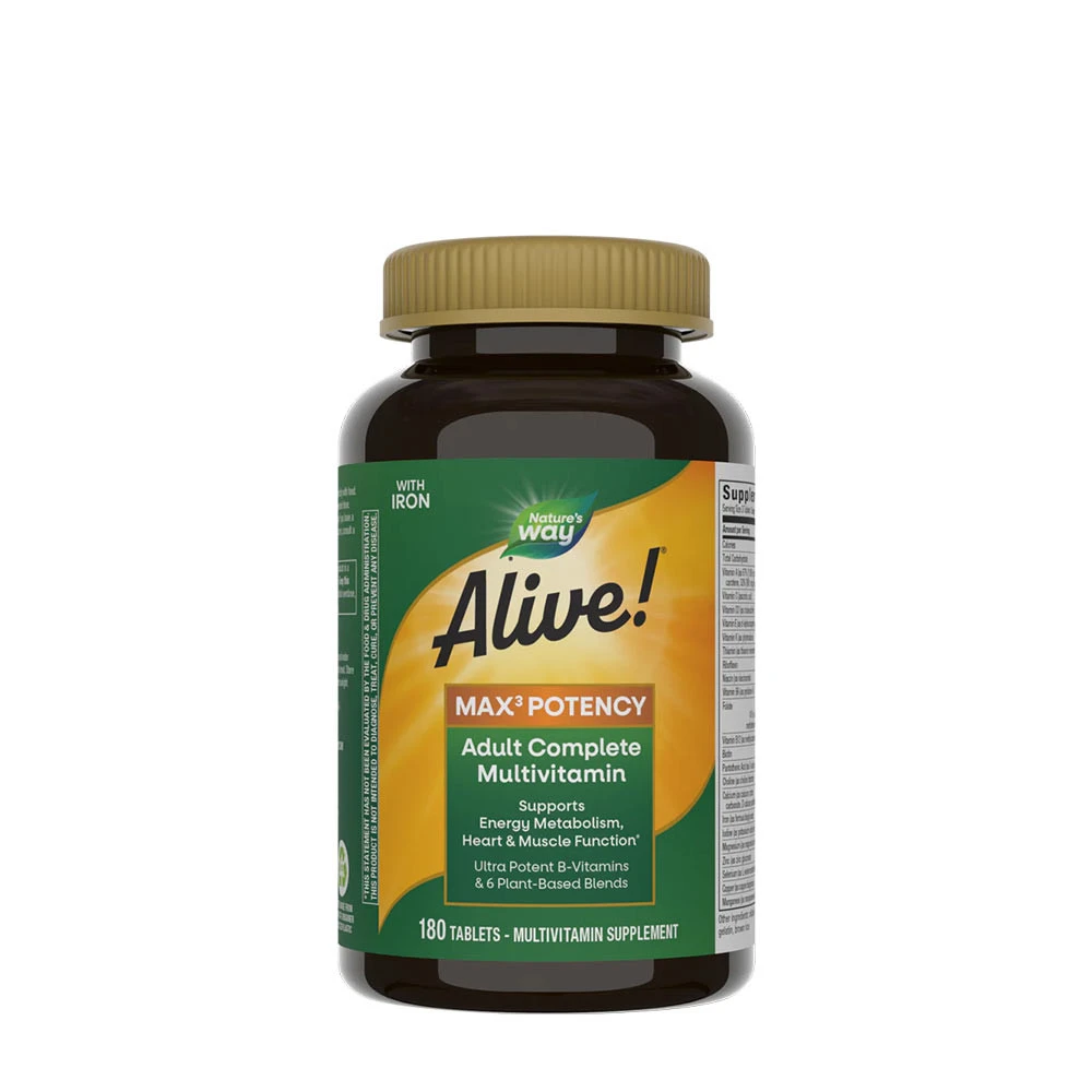 Natures Way Alive!® Max3 Potency Multivitamin (180 Tablets) - Eco Supplements CZ