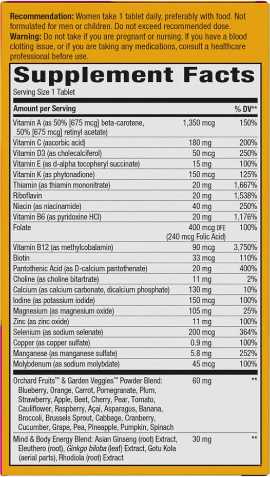 Natures Way Alive! Women's 50+ Ultra Multivitamin 60 Tablet - Obrázek 2