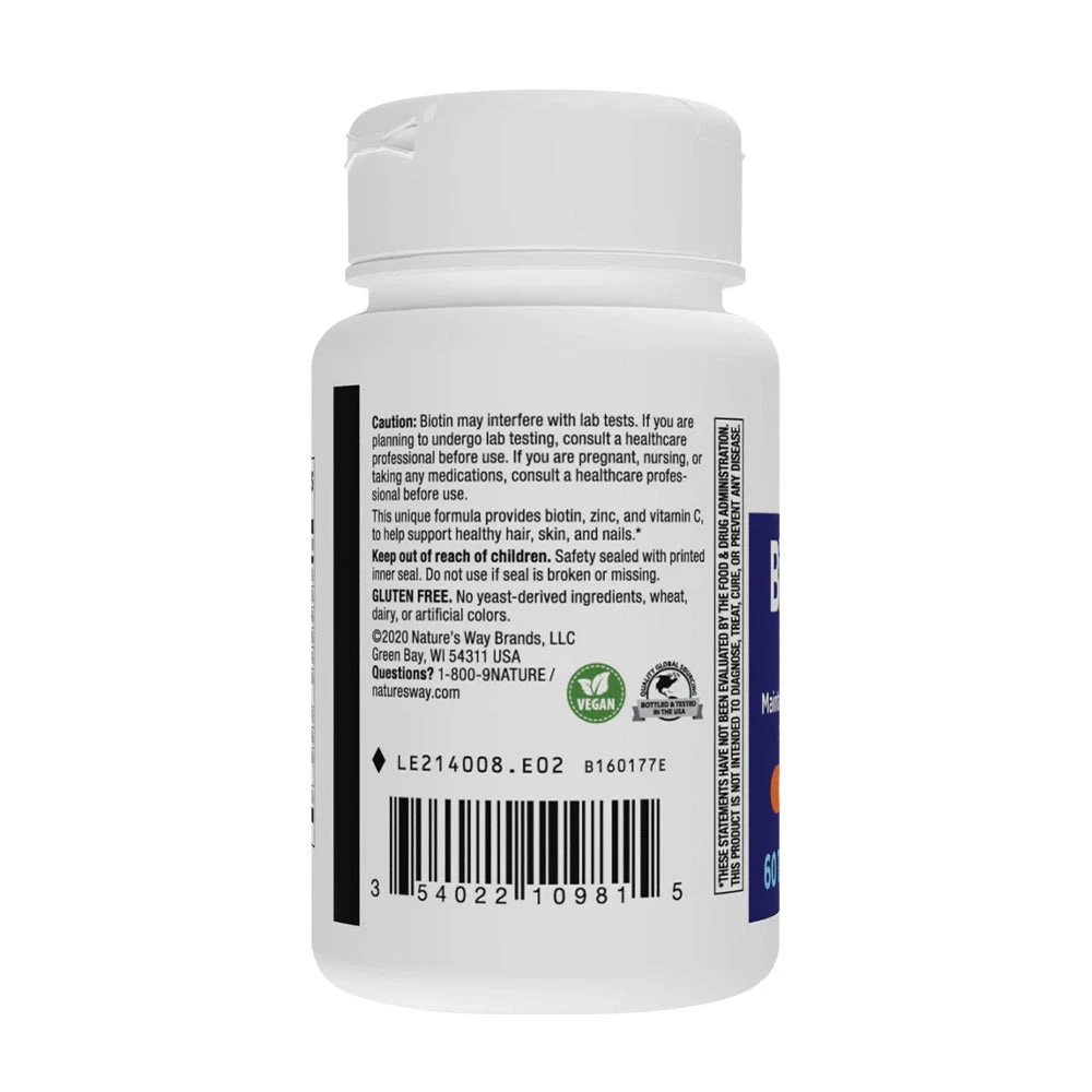 Nature's Way - Biotin Forte® se zinkem (60 tablet) - Obrázek 3