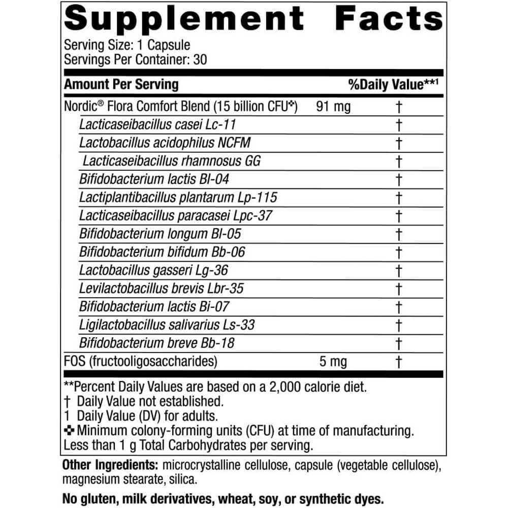 Nordická Flora Probiotika Komfort, 15 miliard CFU - 30 kapslí - Obrázek 3