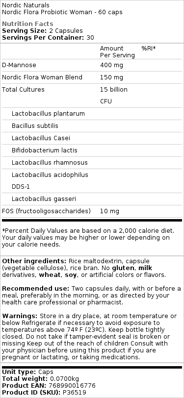 Nordická Flora Probiotika pro ženy - 60 kapslí - Obrázek 2