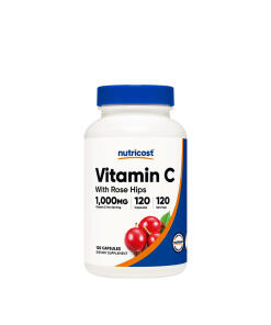 Nutricost Vitamin C with Rose Hips Capsules (120 Capsules)