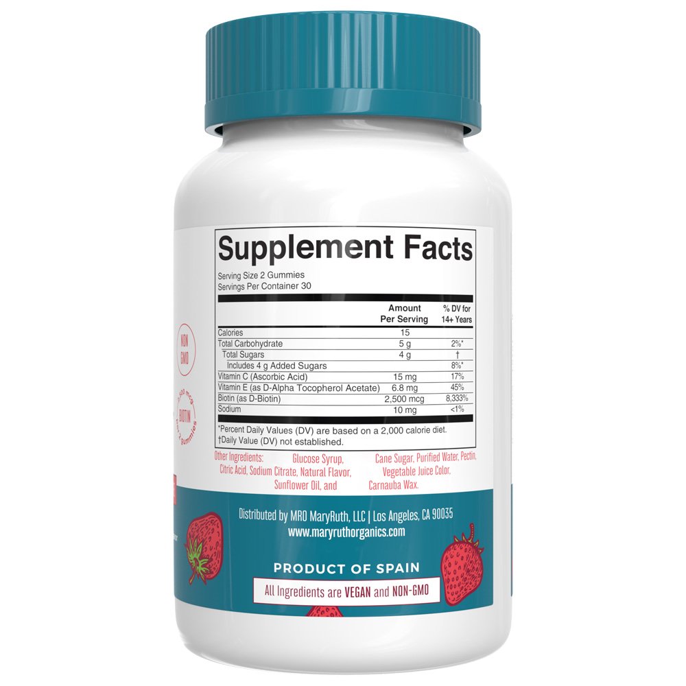 Ekologické žvýkací vitamíny pro vlasy, kůži a nehty s příchutí jahody - 60 ks - Obrázek 4