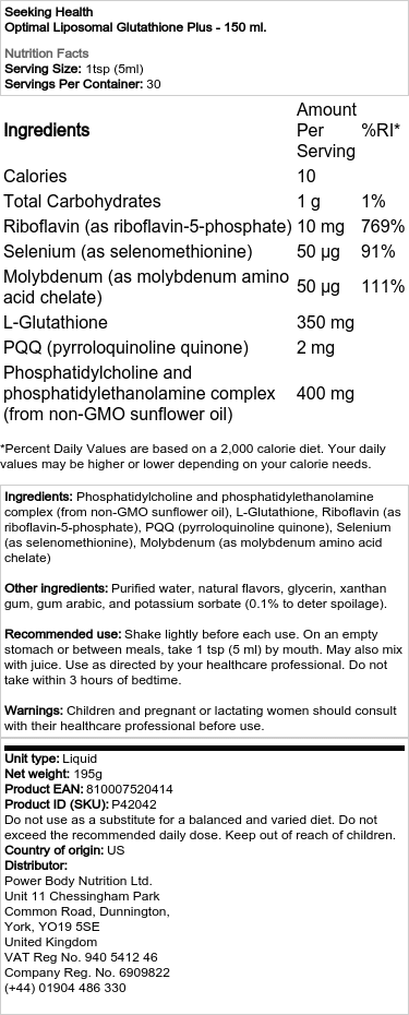 Optimální liposomální glutation Plus - 150 ml - Obrázek 2