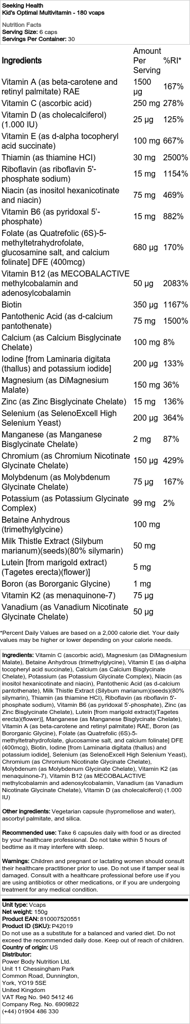 Optimální multivitamin pro děti - 180 kapslí - Obrázek 2