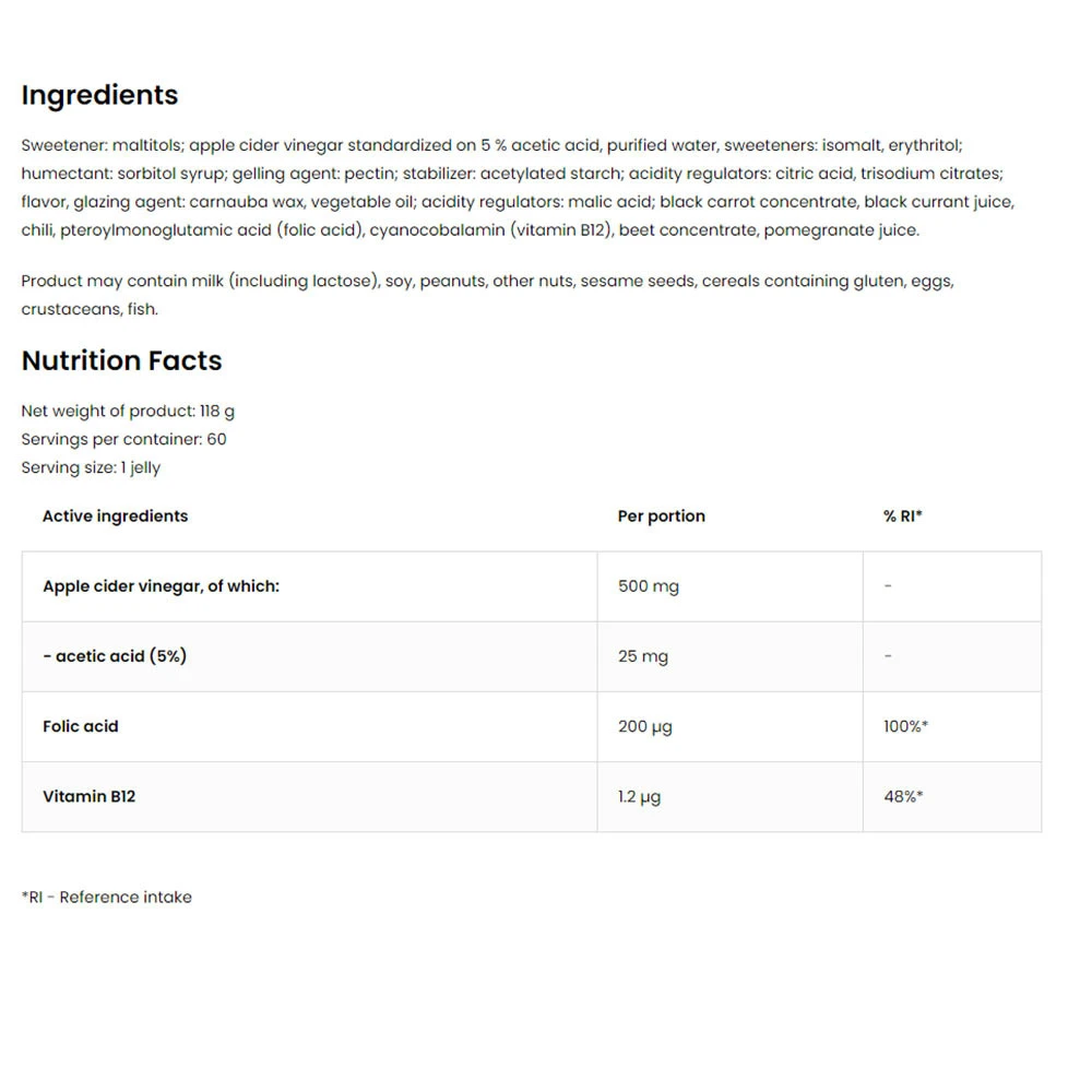 OstroVit - Želatinové bonbóny s jablečným octem (60 bonbónů) - Obrázek 2