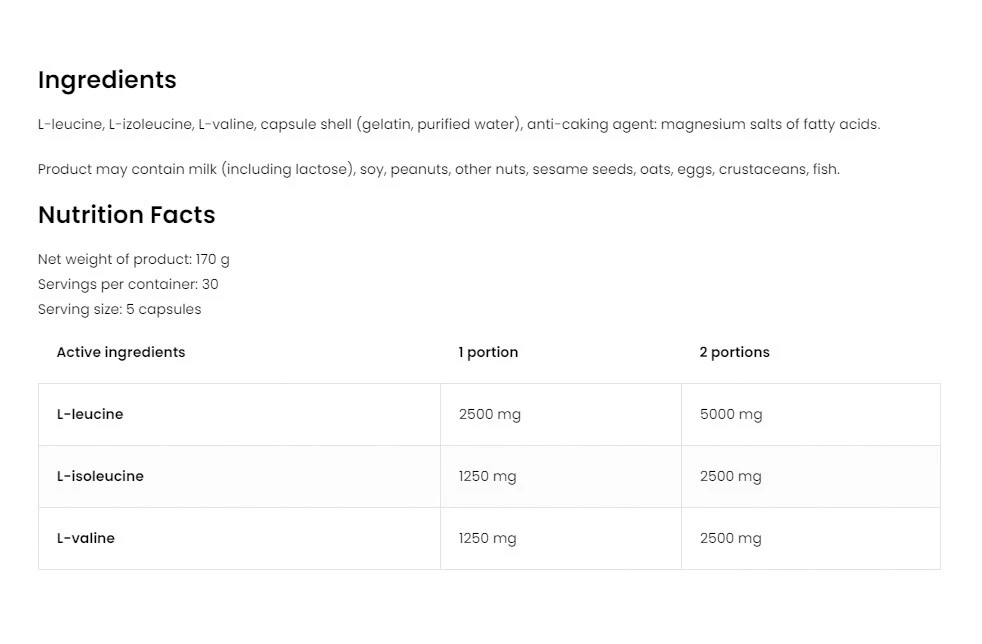 OstroVit - OstroVit BCAA 5000 mg (150 kapslí) - Obrázek 2