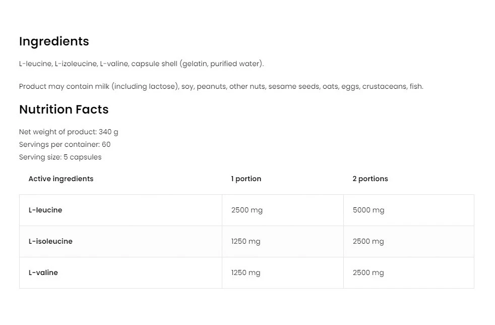 OstroVit - OstroVit BCAA 5000 mg (300 kapslí) - Obrázek 2