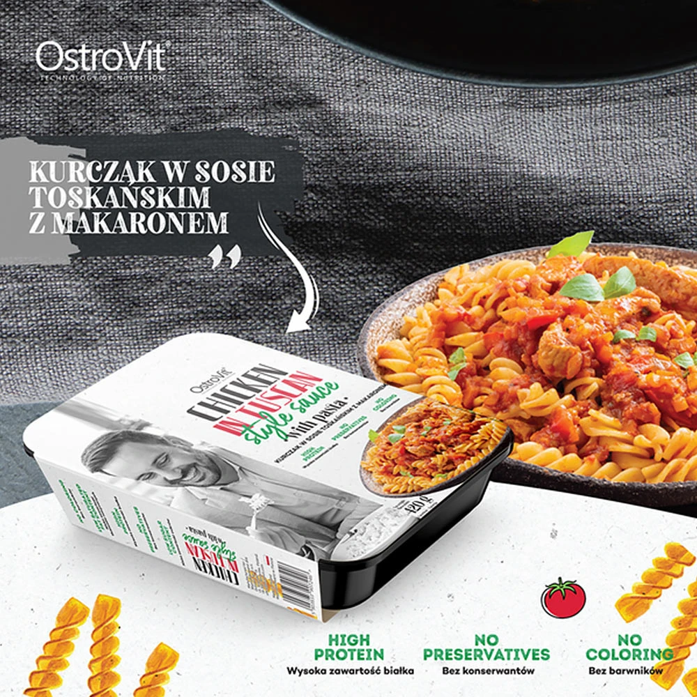 OstroVit - Kuřecí pokrm v toskánské omáčce s těstovinami (420 g) - Obrázek 3