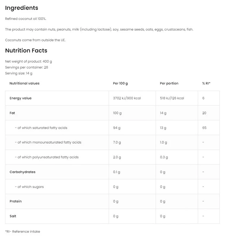 OstroVit - Kokosový olej (400 g) - Obrázek 2