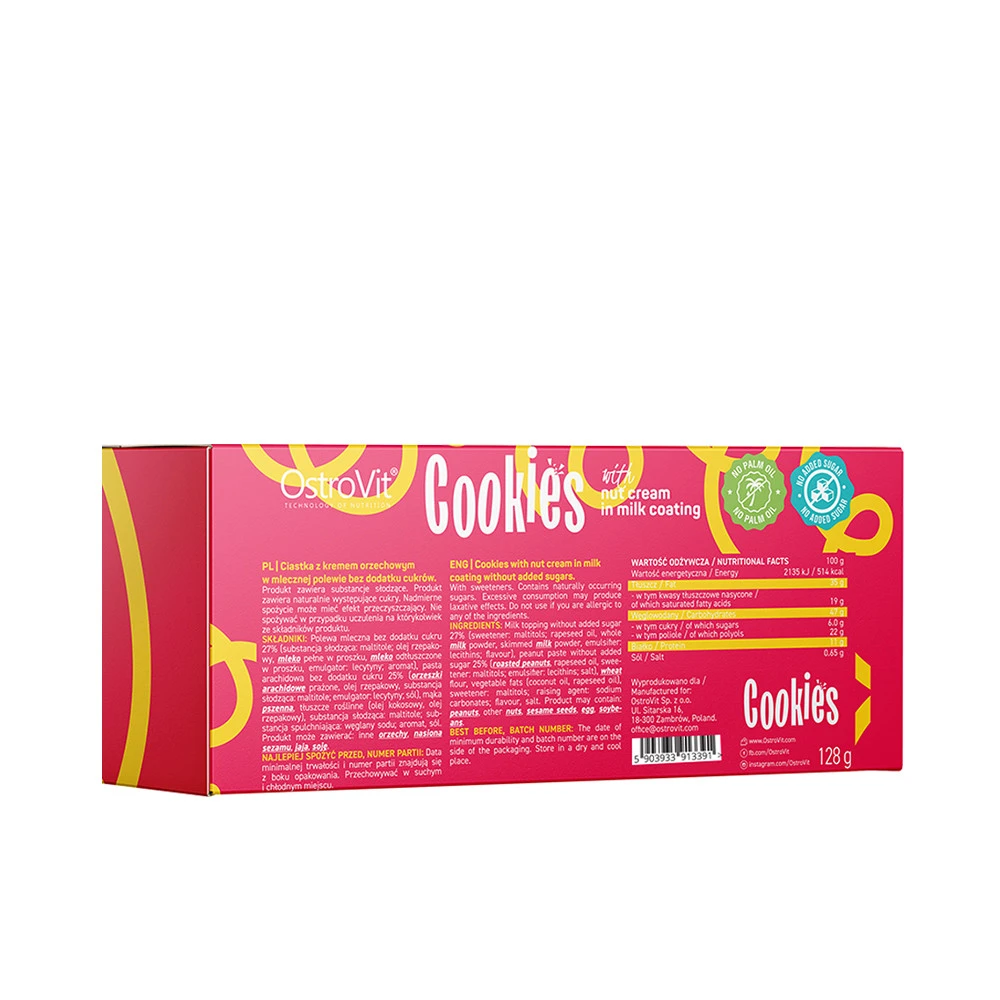OstroVit - Arašídový krém s cookies a mléčnou polevou (128 g) - Obrázek 2