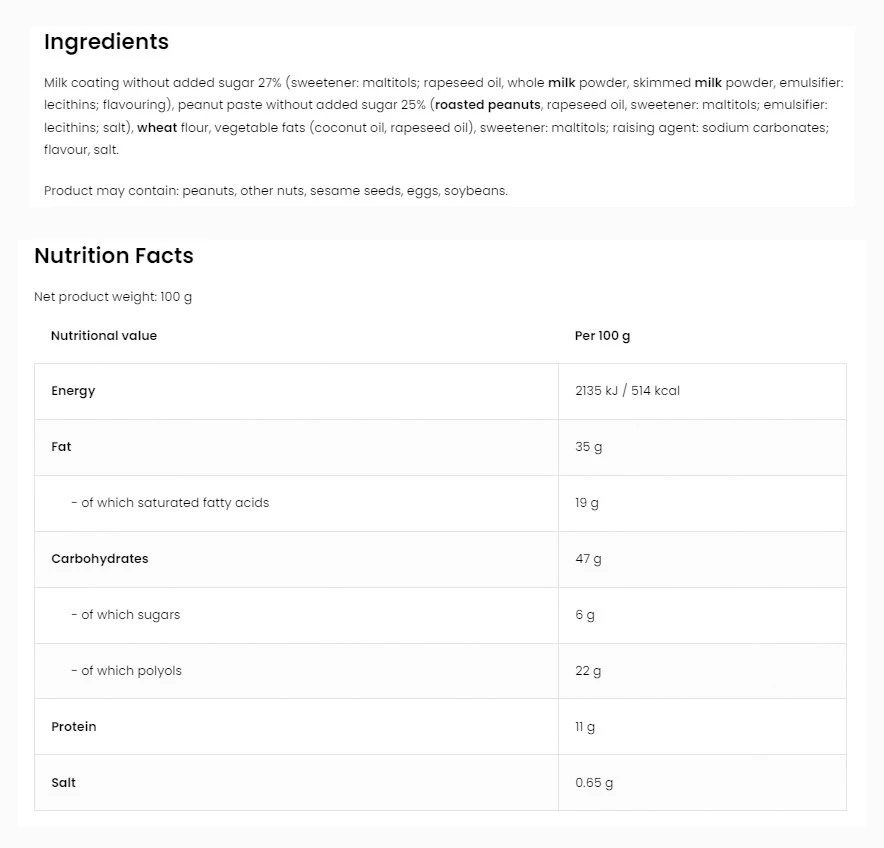 OstroVit - Arašídový krém s cookies a mléčnou polevou (128 g) - Obrázek 3