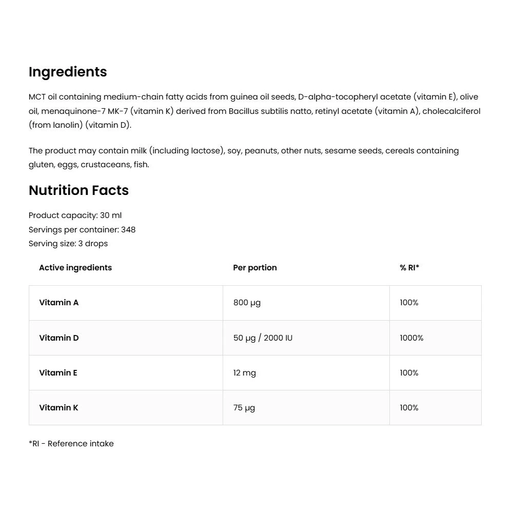 OstroVit Pharma - Vitamín ADEK kapky (30 ml) - Obrázek 2