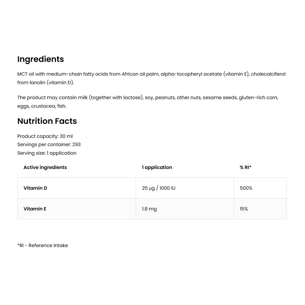 OstroVit Pharma Vitamin D3 1000 IU Junior sprej (30 ml) - Obrázek 2
