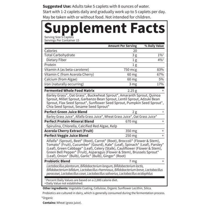 Perfektní Super Zelená Formule - 300 vegetariánských kapslí - Obrázek 2